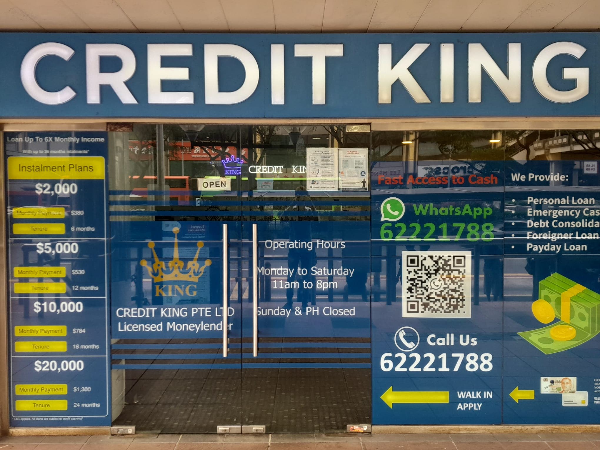 Credit King storefront close-up